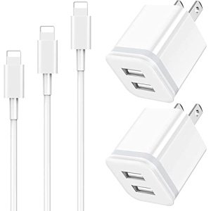 LUOATIP iPhone Charger Cable 3ft 6ft 10ft with Wall Plug, 5-Pack Long Charging