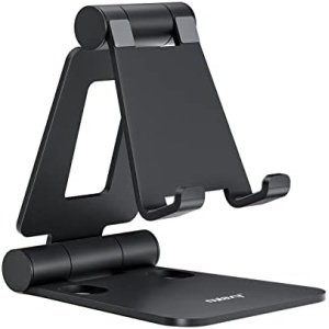 Nulaxy Dual Folding Cell Phone Stand, Fully Adjustable Foldable Desktop Phone