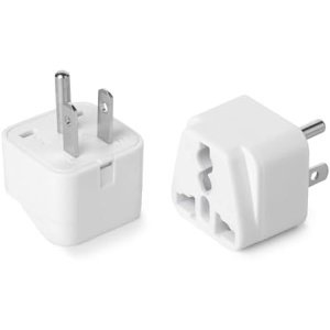 Bates- European Plug Adapter, 2 pc, Travel Adapter, US to Europe Plug Adapter