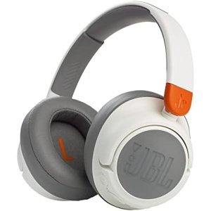 JBL Jr460NC Wireless Over-Ear Noise Cancelling Kids Headphones – White