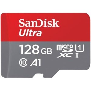 SanDisk 128GB Ultra microSDXC UHS-I Memory Card with Adapter – Up to 140MB/s