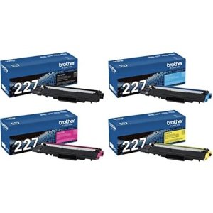 Brother Genuine TN227BK, TN227C, TN227M, TN227Y High Yield 4-Color Toner