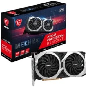 MSI Gaming Radeon RX 6750 XT 192-bit 12GB GDDR6 Boost Clock 2600MHz Dual Torx