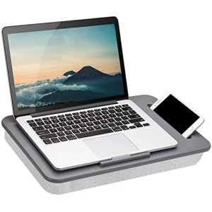 LAPGEAR Sidekick Lap Desk with Device Ledge and Phone Holder – Gray