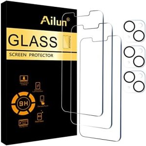 Ailun 3 Pack Screen Protector for iPhone 14 [6.1 inch] + 3 Pack Camera Lens