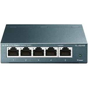 TP-Link TL-SG105, 5 Port Gigabit Unmanaged Ethernet Switch, Network Hub