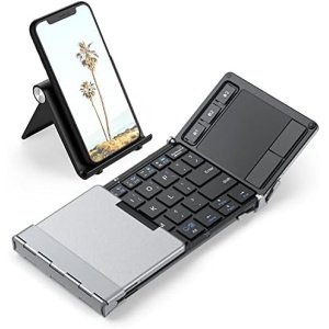 Foldable Keyboard Bluetooth, iClever BK08 Folding Keyboard with Touchpad