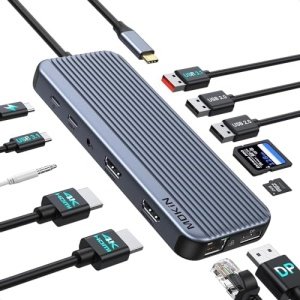 USB C Docking Station for 8K Single Monitor Display, 4K Triple Monitors Display