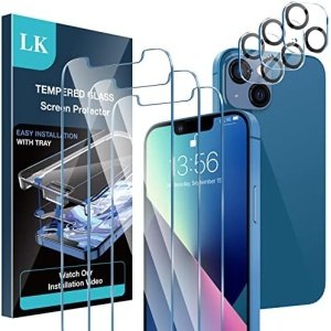 LK 3 Pack iPhone 13 Screen Protector with 3 Pack Camera Lens Protector