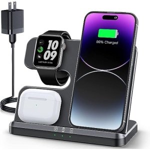 JARGOU 3 in 1 Charging Station for Apple Wireless Charger for iPhone 15 14 13 12