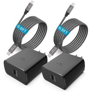 45W Super Fast Charger Type C, [2 PACK] 45 Watt USB-C PD/PPS Wall Charging Block