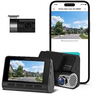 70mai True 4K Dash Cam A800S with Sony IMX415, Front and Rear, Built in GPS