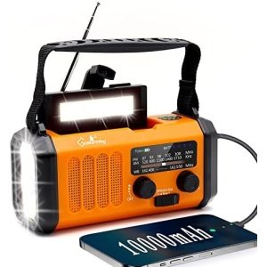 Emergency Hand Crank Weather Radio with 10000mAh Battery Backup,Type-C Charging