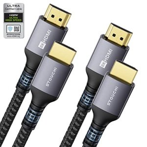 Stouchi 8K HDMI Cables 2-Pack 6FT, (Certified) 48Gbps Ultra High Speed HDMI 2.1